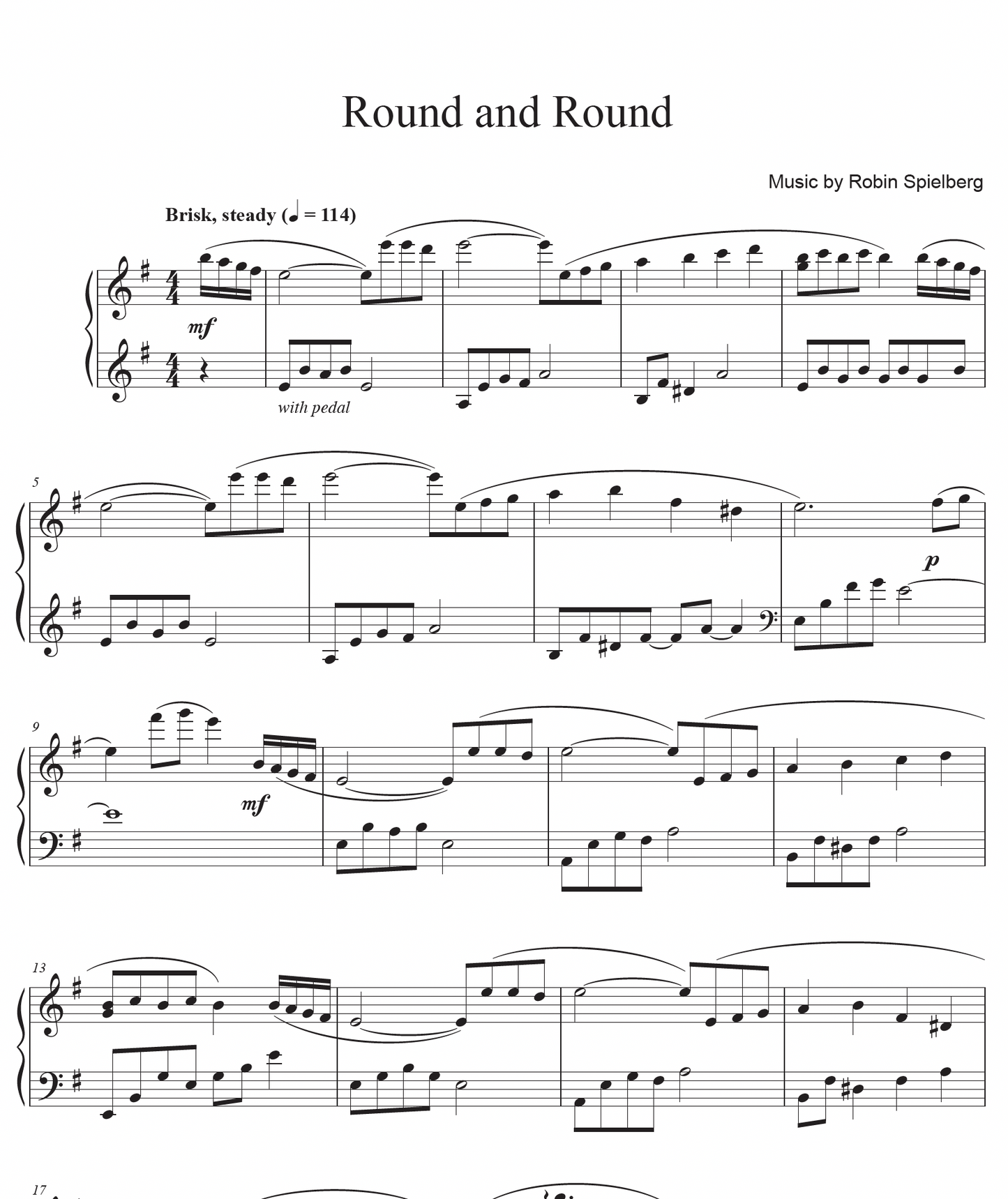 Round & Round - PDF Sheet Music Single