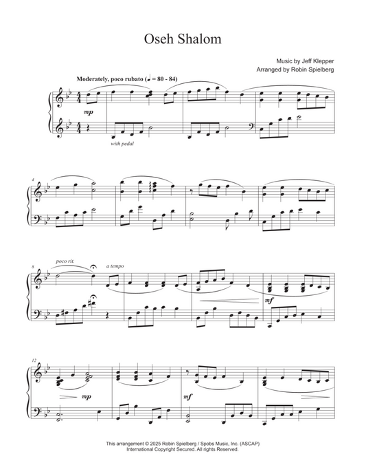Oseh Shalom (Robin's arrangement) - PDF Sheet Music Single