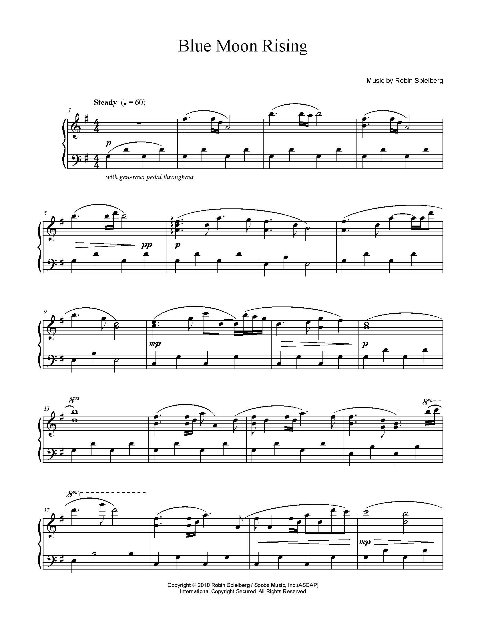 Blue Moon Rising ~ Robin Spielberg ~ Piano Music Store